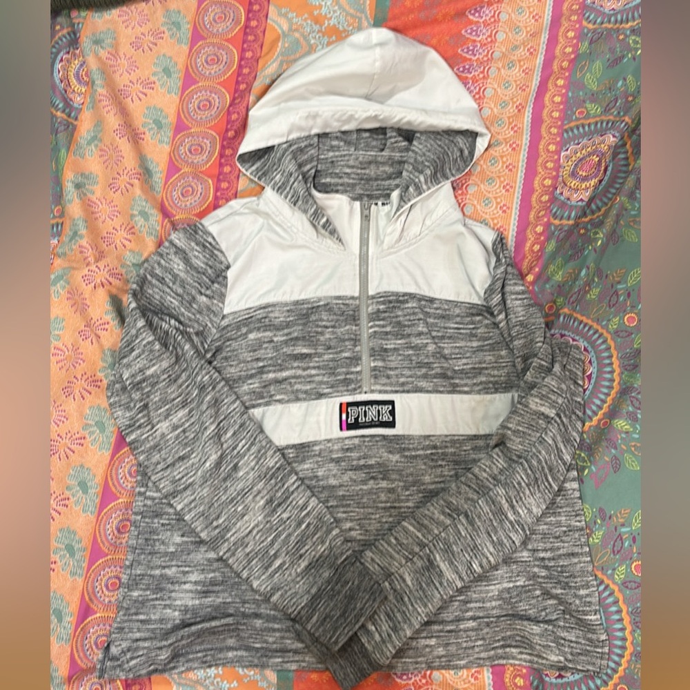 PINK Victoria's Secret Gray and White Jacket